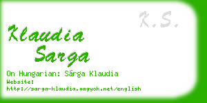 klaudia sarga business card