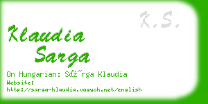 klaudia sarga business card